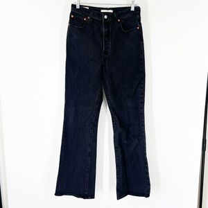 Levi’s Ribcage Boot Cut Jeans Button Fly Black High Rise